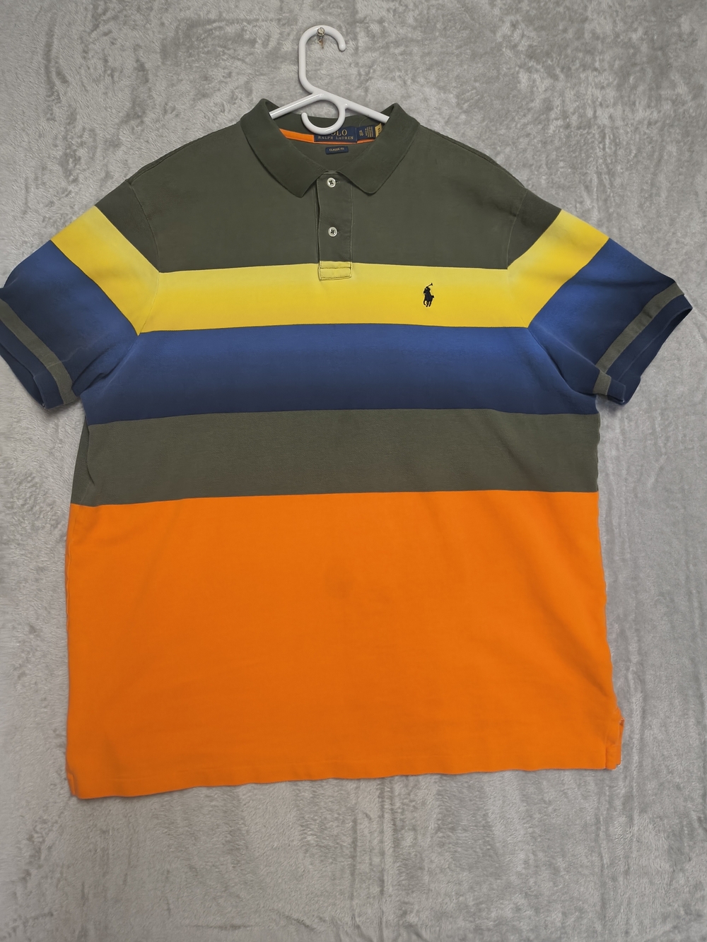 Polo by Ralph Lauren Men’s Multicolor Stripe Polo Shirt - Orange/Yellow/Blue
